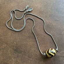 Vintage Tibetan Daluo Dzi Bead Amulet on 925 Silver Chain Necklace