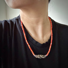 Genuine Tibetan Coral Necklace with 2-Eye  dZi Bead