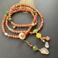NanHong Icy-Float Agate and Hetian Jade Mala Necklace