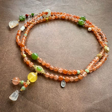 NanHong Icy-Float Agate and Hetian Jade Mala Necklace