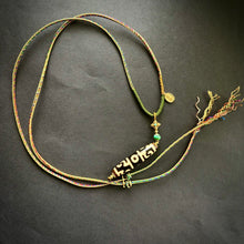 Fine Lotus Master Dzi bead on Waven  Cord Necklace