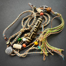 Vintage Nine-Eyes Dzi Bead Amulet Necklace