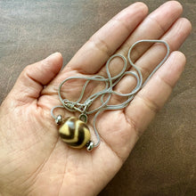Vintage Tibetan Daluo Dzi Bead Amulet on 925 Silver Chain Necklace