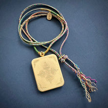 Masterpiece Blue Buddha Thangka on Waven  Cord Necklace