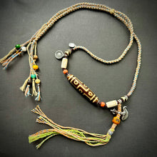 Vintage Nine-Eyes Dzi Bead Amulet Necklace
