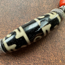 Vintage 3-Eye Dzi and Old Tibetan Beads  Necklace