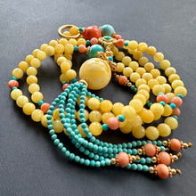 Genuine Amber and Tibetan Coral Mala Necklace