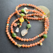 NanHong Icy-Float Agate and Hetian Jade Mala Necklace