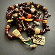 Genuine Antique Bodhi Seeds Tibetan Mala Necklace