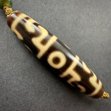 Fine Lotus Master Dzi bead on Waven  Cord Necklace