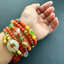 Fine Baoshan Nanhong Agate Mala Necklace with Pendant