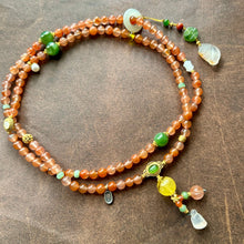 NanHong Icy-Float Agate and Hetian Jade Mala Necklace