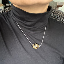 Vintage Tibetan Daluo Dzi Bead Amulet on 925 Silver Chain Necklace