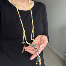 Genuine Amber Tibetan Mala with 4-eye Old Dzi Bead Necklace