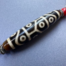 Vintage Tibetan 12-Eyes Dzi Bead Amulet Necklace