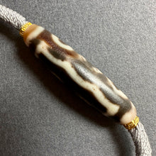 Old Tibetan Dzi bead with Handmade Cord Necklace