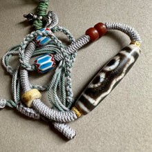 Old Tibetan Dzi bead with Handmade Cord Necklace