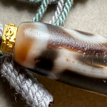 Old Tibetan Dzi bead with Handmade Cord Necklace