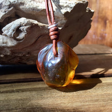 Raw Baltic Amber Surfers Necklace - Sealight 2