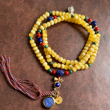 Custom-Order Genuine Amber 9mm Beads Tibetan Mala Necklace