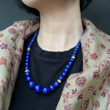 Large Natural Lapis Lazuli Beads Necklace