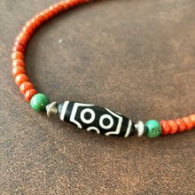 Genuine Tibetan Red Coral and Dzi Bracelet/Necklace
