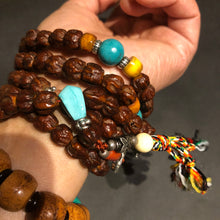 Genuine Old Cacumen Platycladi (Baixiang) Bodhi Seeds Tibetan Mala with Tibetan Turquoise