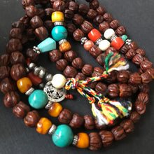 Genuine Old Cacumen Platycladi (Baixiang) Bodhi Seeds Tibetan Mala with Tibetan Turquoise