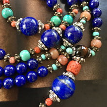 Vintage Lapis Lazuli Tibetan Mala Necklace