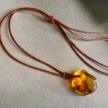 Raw Baltic Amber Surfers Necklace - Sealight 2