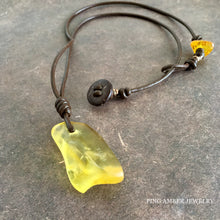 Baltic Amber Surfers Necklace - Aqua