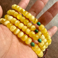 Custom-Order Genuine Amber 9mm Beads Tibetan Mala Necklace