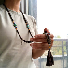 Genuine Tibetan Black Golden Coral and Dzi Mala Necklace