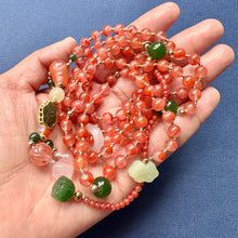 NanHong Icy-Float Agate and Nephrite  Jade Mala Necklace