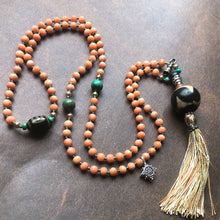 Genuine Antique Tibetan Coral and Old Dzi Beads Mala Necklace