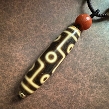 Vintage Nine-Eyes Dzi Bead Amulet Necklace