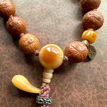 16mm Bodhi Seeds Hand Mala with Ancient Pumtek Dzi Bead