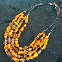 Large Multi-strand Baltic Amber Earth Necklace - Stardust
