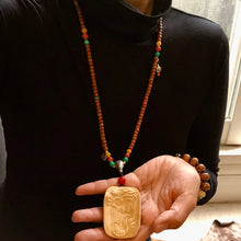 Tibetan Cypress (Baixiang) Bodhi Seeds Tibetan Mala with Dragon Pendant