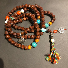 Genuine Old Cacumen Platycladi (Baixiang) Bodhi Seeds Tibetan Mala with Tibetan Turquoise