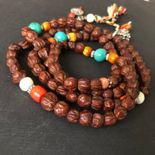 Genuine Old Cacumen Platycladi (Baixiang) Bodhi Seeds Tibetan Mala with Tibetan Turquoise