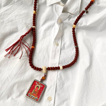 Hand-painted Amitabha Buddha Thangka on Rudraksha Bodhi Seeds Tibetan Mala