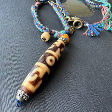 Tibetan Dzi bead with Handmade Cord Necklace