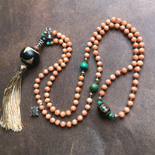 Genuine Antique Tibetan Coral and Old Dzi Beads Mala Necklace