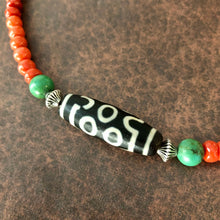 Genuine Tibetan Red Coral and Dzi Bracelet/Necklace