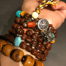 Genuine Old Cacumen Platycladi (Baixiang) Bodhi Seeds Tibetan Mala with Tibetan Turquoise