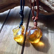 Raw Baltic Amber Surfers Necklace - Sealight 1