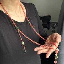 NanHong Icy-Float Agate and Nephrite  Jade Mala Necklace