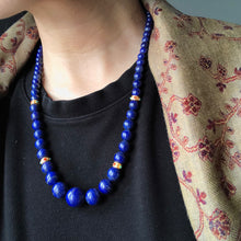 Large Natural Lapis Lazuli Beads Necklace