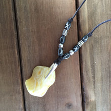 Large White-Yellow Baltic Amber Pendant Earth Necklace